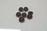 Emperor Buttons, Antique Copper Metal, 15mm 5/8" Qty 4 to 8, Ethnic Tribal Clothing Button, Sweater and Yoga Wrap Clasps