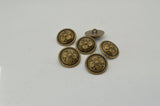 Blossom Buttons, 3/4" Antique Brass Metal Button 20mm, Four Petal Flower Button Qty 4 Clothing Leather Wrap Clasp