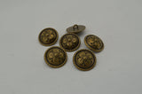 Blossom Buttons, 3/4" Antique Brass Metal Button 20mm, Four Petal Flower Button Qty 4 Clothing Leather Wrap Clasp