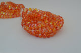 Orange Punch 6mm x 9mm Rondelles /Czech Glass Beads /Gemstone Donut AB Faceted Fire Polished /Orange Gold Qty 12 or 24 Firepolished