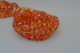 Orange Punch 6mm x 9mm Rondelles /Czech Glass Beads /Gemstone Donut AB Faceted Fire Polished /Orange Gold Qty 12 or 24 Firepolished