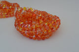 Orange Punch 6mm x 9mm Rondelles /Czech Glass Beads /Gemstone Donut AB Faceted Fire Polished /Orange Gold Qty 12 or 24 Firepolished