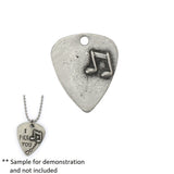 GUITAR PICK with Music Note, Pewter Hand Stamping Blanks, Triangle Musical Note, Antique Silver, 16 Gauge, Qty 2 to 4 Discs DiY Tags