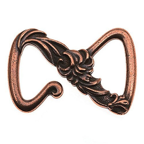 TierraCast FLORAL Z HOOK Clasps Antique Copper, Flower Z Clasp, Tierracast Leather Findings, 28mm Qty 2, Large Clasps