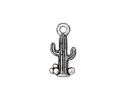 CACTUS Charms, TIERRACAST Western Charm Pendants Qty 4 to 20, Antique Silver, Southwest Design Charm, Great Charms for Jewelry