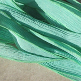 Mint Julep Silk Ribbons, Crinkle Silk Ribbon 5 to 25 Pastel Light Green, Bulk Wholesale Silk Ribbon, Stringing Supplies, Craft Ribbon