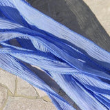 PERIWINKLE BLUE Silk Ribbons Hand Dyed 5 Jewelry Strings Strands Cornflower, Necklace Ribbons or Bracelet Wraps