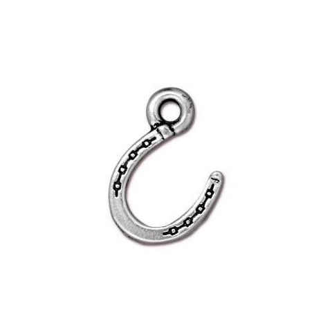 HORSESHOE Charms, TIERRACAST Country Western Charm, Qty 4 to 20, Antique Silver, Good Luck Drops, Southwest, Bulk Discount, Double Sided