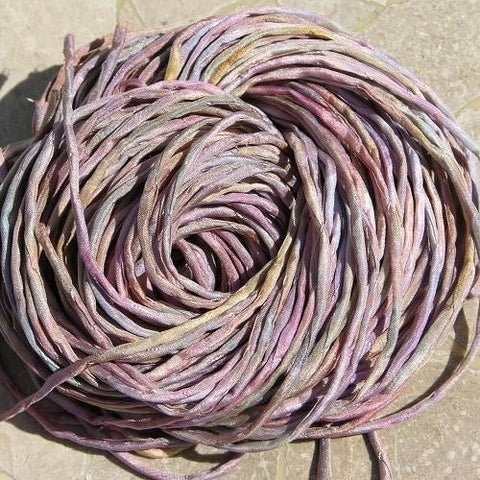 SEA SHELLS Pink Silk Cords, Hand Dyed and Hand Sewn Strings, Jewelry Cording Qty 6 to 24, Bulk Listing, Great Silk Wraps or Kumihimo Braids