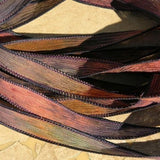 Twilight Silk Ribbons Hand Dyed Silk Strings, Crinkle Silk, Watercolor Ribbon, Stringing Supplies