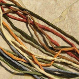 SAFARI NEUTRALS Silk Cords, Silk Cording Assortment, 2-3mm, Black Ecru Brown Green Terracotta Sunflower, Hand Dyed, Jewelry Craft Supplies