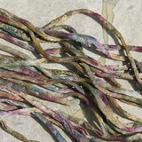 FAIRY WHISPERS Silk Cords, Bridal Bouquet Trim Cording, Hand Dyed Hand Sewn Strings 3-4mm Thick, Jewelry Making Supplies