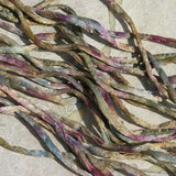 FAIRY WHISPERS Silk Cords, Bridal Bouquet Trim Cording, Hand Dyed Hand Sewn Strings 3-4mm Thick, Jewelry Making Supplies