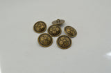 Blossom Buttons, 3/4" Antique Brass Metal Button 20mm, Four Petal Flower Button Qty 4 Clothing Leather Wrap Clasp