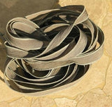 Warm Gray silk ribbons are hand dyed and handmade - Qty 5 ribbons in a warm elephant gray - Lovely bracelet wraps necklaces or floral trim