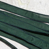 EVERGREEN Silk Ribbons 5 Hand-Dyed Sewn Strings Dark Pine Green Jamn, Great for Silk Wrap Bracelets, Necklace or Crafts