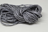 GRAY Silk Cords, Warm Gray Silk Cording, Embroidery Cords, Bridal Bouquet Trim, Macrame Cord 3-4mm Jewelry Making Cords, Hand Dyed Hand Sewn