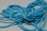 TURQUOISE Silk Cords, Aqua Blue Silk Cording, 3 Yards x 3-4mm Thick Jewelry Stringing, Embroidery Cord, Bridal Supplies, Hand Dyed Hand Sewn - LakiKaiSupply