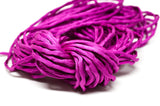 FUCHSIA PINK Silk Cords, Deep Bright Pink Silk Cording, 3-4mm Thick Jewelry Stringing, Embroidery Cord, Bridal Supplies, Hand Dyed Hand Sewn