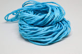 TURQUOISE Silk Cords, Aqua Blue Silk Cording, 3 Yards x 3-4mm Thick Jewelry Stringing, Embroidery Cord, Bridal Supplies, Hand Dyed Hand Sewn - LakiKaiSupply