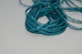 TEAL DARK Silk Cords, Aqua Green Silk Cording, 3-4mm Thick Jewelry Stringing, Embroidery Cord, Bridal Supplies, Hand Dyed Hand Sewn