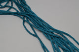 TEAL DARK Silk Cords, Aqua Green Silk Cording, 3-4mm Thick Jewelry Stringing, Embroidery Cord, Bridal Supplies, Hand Dyed Hand Sewn