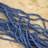 Blue Jean Silk Cords, Blue Silk Cording, Silk Strings 3-4mm x 3 Yards, Hand Dyed Jewelry Making Cords, Craft Supplies, Blue Jean Cords