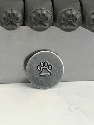 Paw Print Metal Stamp 6mm Dog Paw Design, Pet Design Pet ID Tags, Animal Stamp, Hand Stamping Tool Steel Punches, Stamping Supplies