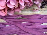 RASPBERRY PINK Silk Ribbons, Crinkle Silk Craft Ribbons, Qty 5, Hand Dyed Strings, Silk Wraps for Bracelet Wraps, Stringing Supplies