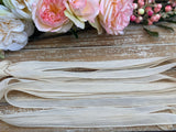 IVORY Silk Ribbon, Crinkle Silk Ribbons Bulk Qty 5 to 25, Silk Wraps, Creme Off White, Bridal Ribbon, Jewelry or Craft Strings