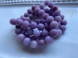 Lavender Jade Faceted Round Beads - Full Strand Dyed Mountain Jade 10mm bead in lovely salt water taffy purple grape - Earring Necklace Size - LakiKaiSupply