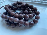 ESPRESSO BEAN 10mm Faceted Round Jade Beads / Strand of Dyed Mountain / soft mocha cocoa coffee brown / Earring Necklace Size