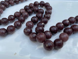 ESPRESSO BEAN 10mm Faceted Round Jade Beads / Strand of Dyed Mountain / soft mocha cocoa coffee brown / Earring Necklace Size