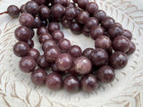 ESPRESSO BEAN 10mm Faceted Round Jade Beads / Strand of Dyed Mountain / soft mocha cocoa coffee brown / Earring Necklace Size