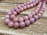 ROSE PINK 10mm Jade Faceted Round Beads Full Strand Dyed Mountain Jade 10mm / Lovely Light Pastel Pink Tea Rose / Earring Necklace Size