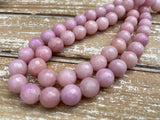 ROSE PINK 10mm Jade Faceted Round Beads Full Strand Dyed Mountain Jade 10mm / Lovely Light Pastel Pink Tea Rose / Earring Necklace Size