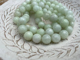 MELON 1Omm Faceted Round Jade Beads /Full Strand Dyed Mountain Jade beads in a light pastel green /Great Earring Necklace Size