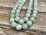 MELON 1Omm Faceted Round Jade Beads /Full Strand Dyed Mountain Jade beads in a light pastel green /Great Earring Necklace Size