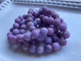 Lavender Jade Faceted Round Beads - Full Strand Dyed Mountain Jade 10mm bead in lovely salt water taffy purple grape - Earring Necklace Size - LakiKaiSupply