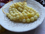 Yellow Jade Faceted Round Beads / Full Strand Dyed Mountain Jade 10mm beads in soft yet bright popcorn yellow / Great Earring Necklace Size