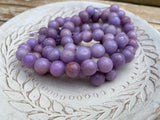 Lavender Jade Faceted Round Beads - Full Strand Dyed Mountain Jade 10mm bead in lovely salt water taffy purple grape - Earring Necklace Size - LakiKaiSupply