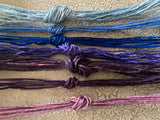 Purple silk cords - 3mm to 4mm hand dyed hand sewn cording - Jewelry Necklace Wrap Bracelets - Handfasting, Kumihimo braiding cord supplies