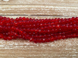 Light Siam rosebud beads - Red Czech glass beads  6mm x 5mm Qty 25 - Carved Rose Bud Flower Bead - Bohemian Glass