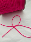 2mm Round Elastic String, Green or Hot Pink, Elastic Cord, Nylon Coated, Face Mask Cording 5 or 10 Yards - LakiKaiSupply