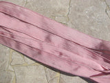 OLD ROSE PINK Silk Ribbons, Qty 5 Craft Ribbon, Jewelry Making Supplies, Hand Dyed Sewn Handmade, Stringing Supplies