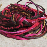 TWIGS & BERRIES Silk Cords, Silk Strings Assortment, Hand Dyed Hand Sewn 2-3mm, Bulk Qty 10 to 50 Kumihimo Braids Jewelry Bracelet Wraps