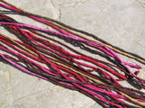 TWIGS & BERRIES Silk Cords, Silk Strings Assortment, Hand Dyed Hand Sewn 2-3mm, Bulk Qty 10 to 50 Kumihimo Braids Jewelry Bracelet Wraps