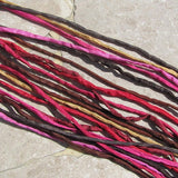 TWIGS & BERRIES Silk Cords, Silk Strings Assortment, Hand Dyed Hand Sewn 2-3mm, Bulk Qty 10 to 50 Kumihimo Braids Jewelry Bracelet Wraps