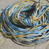 Beach House Silk Cords, Select 5 to 50 Silk Strings, Each string is 40" long x 2-3mm wide, Hand Painted Hand Sewn Kumihimo Braiding Cords