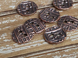 COIN Buttons, TierraCast Round Metal Buttons Qty 4 Antique Copper, 15mm, Asian Coin Reproduction, Tierra Cast